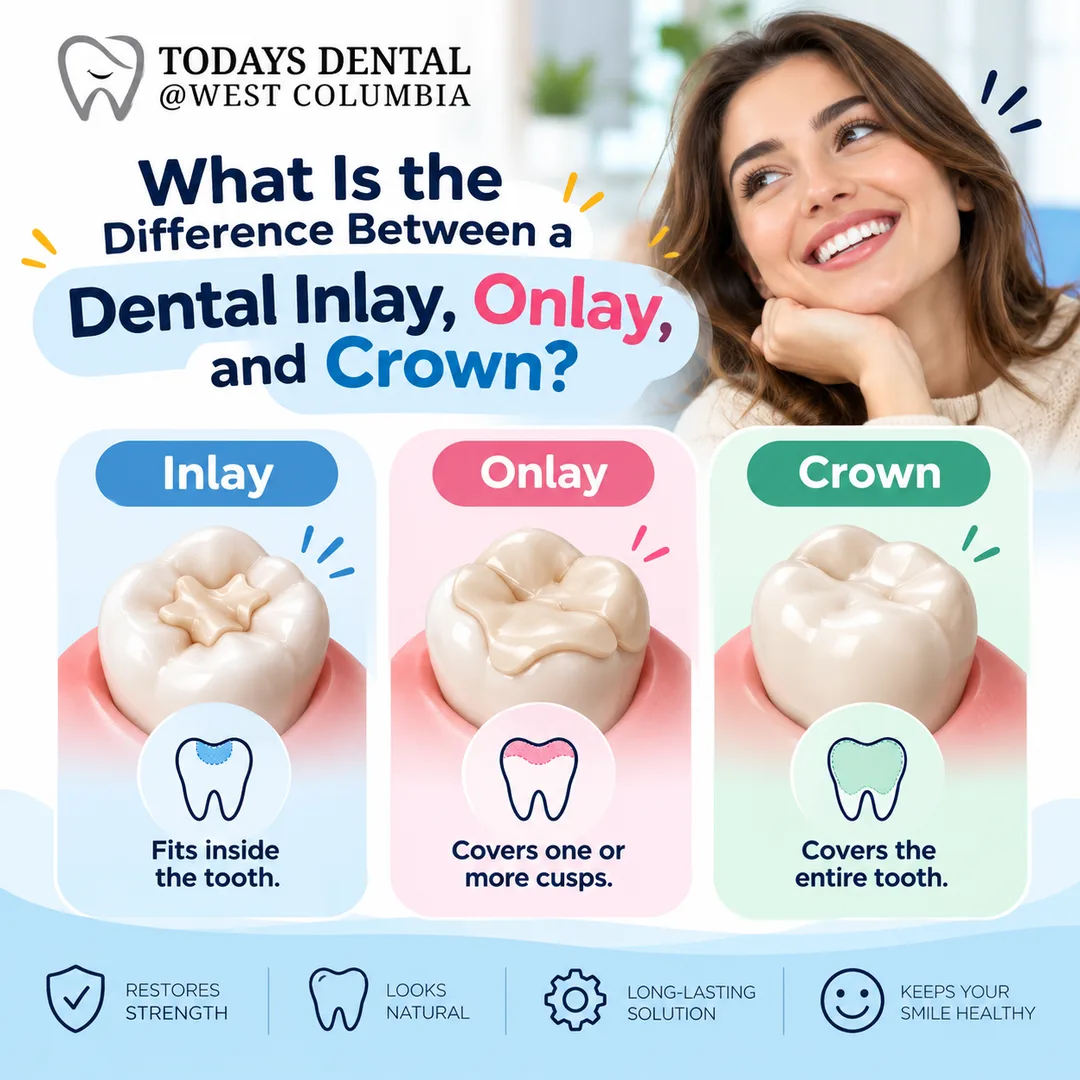 What is The Difference Between a Dental Inlay, Onlay, and Crown?